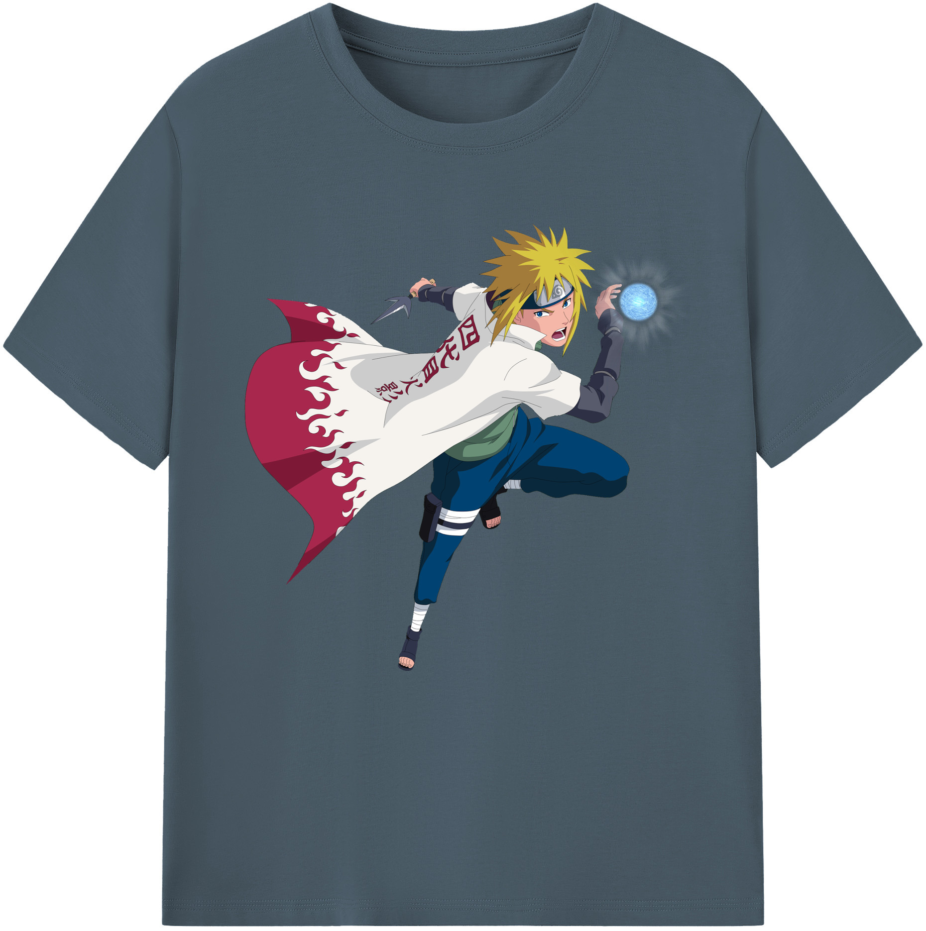 （画像用） NARUTO -ナルト- 波風 ミナト Namikaze Minato 綿100％半袖Tシャツ（フロントプリント）